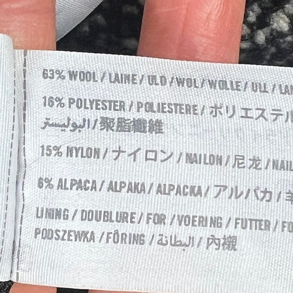 Abercrombie & Fitch Womens Herringbone Wool Alpaca Blend Double Breasted Coat XS - Picture 9 of 10